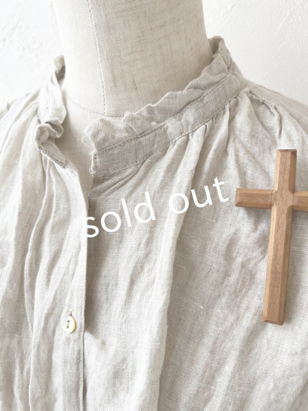 画像3: SO/フリルカラーシャツチュニック・ナチュラル (3)