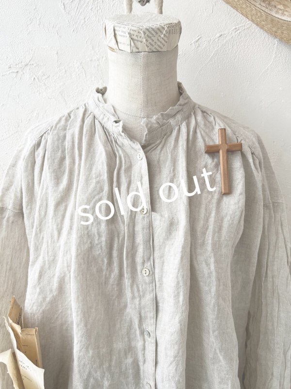 画像2: SO/フリルカラーシャツチュニック・ナチュラル (2)