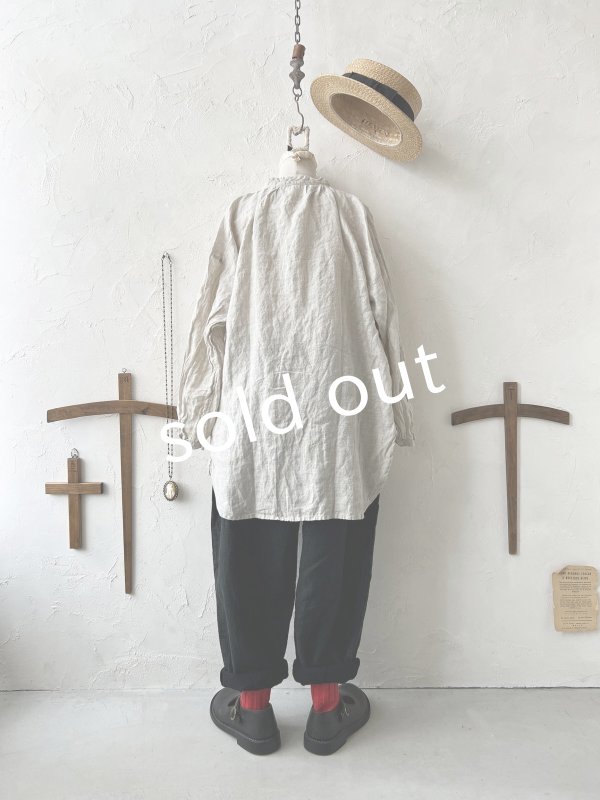 画像6: SO/フリルカラーシャツチュニック・ナチュラル (6)