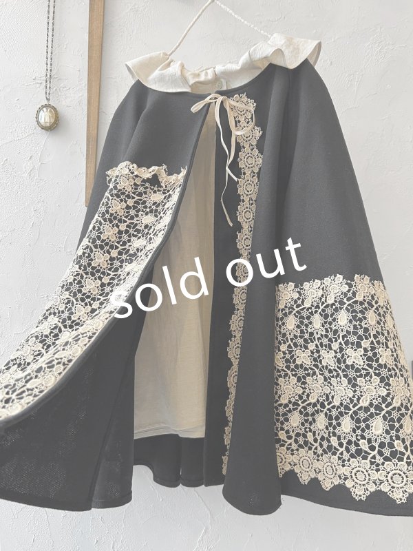 画像3: shizuka's/アンティークレースのポンチョコート (3)