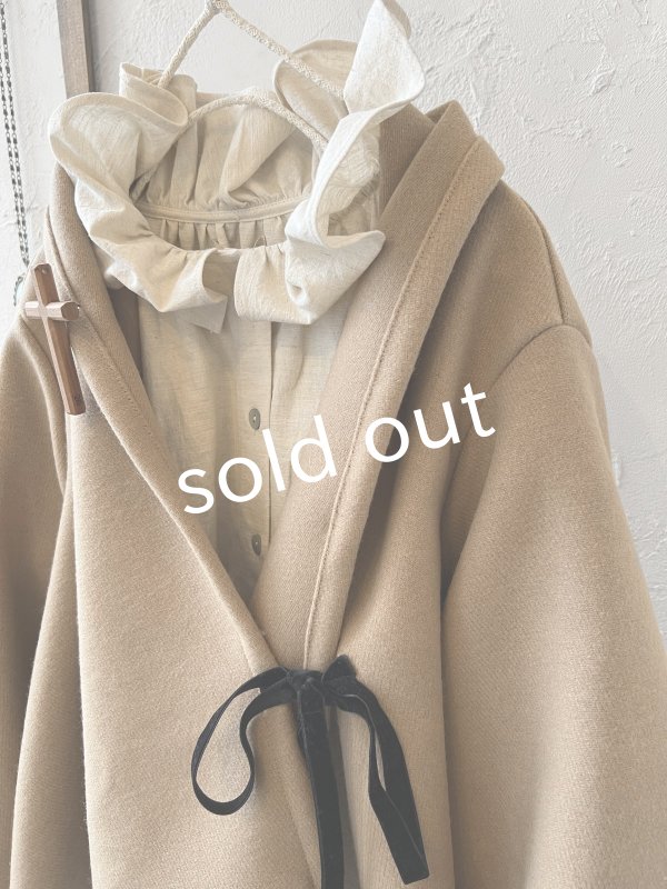 画像3: shizuka's/ベルベットリボンのコート・キャメルベージュ (3)