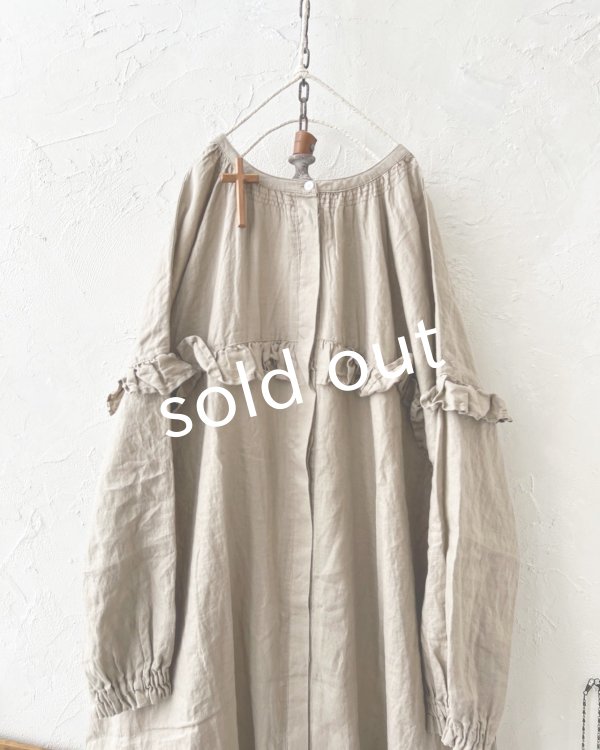 画像3: ubasoku/ラウンドフリル2wayワンピース・ベージュ (3)