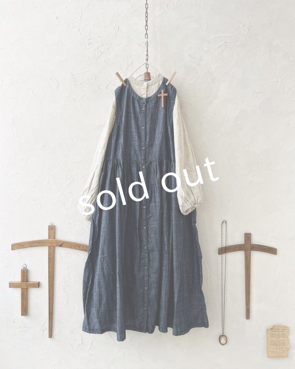 画像3: ubasoku/ピンタック2wayワンピース・インディゴ (3)