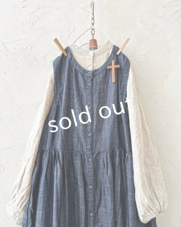 画像4: ubasoku/ピンタック2wayワンピース・インディゴ (4)