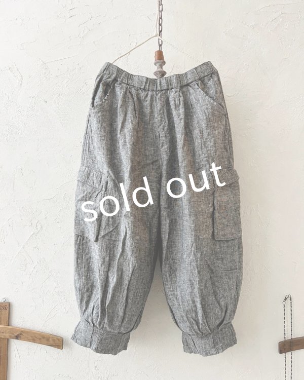 画像2: ubasoku/ポケットカーゴパンツ・ブラックシャンブレー (2)