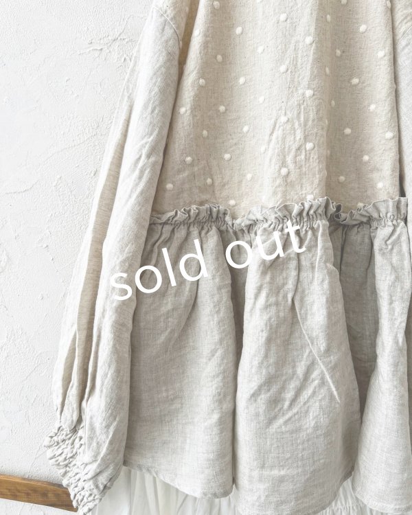 画像5: ubasoku/ドット刺繍ボリューム袖ブラウス・生成り (5)