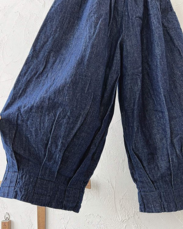 画像2: ubasoku/0307 デニムピエロパンツ・インディゴ (2)