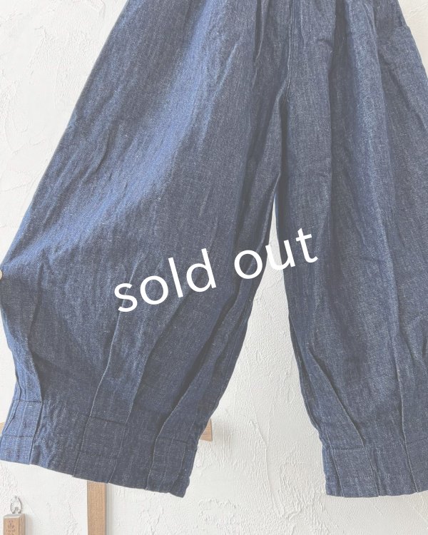 画像2: ubasoku/0307 デニムピエロパンツ・インディゴ (2)