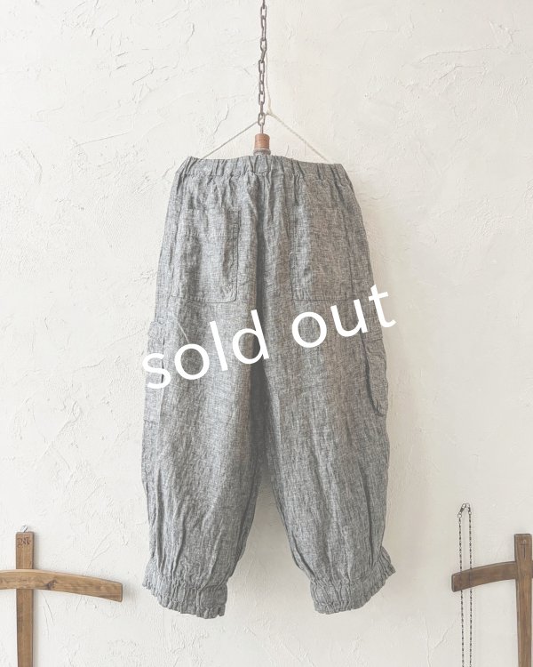 画像7: ubasoku/ポケットカーゴパンツ・ブラックシャンブレー (7)