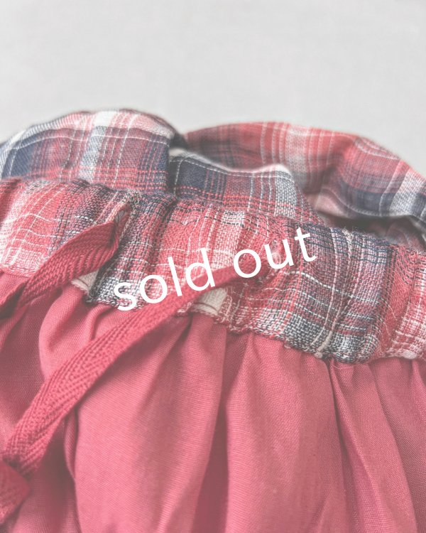 画像7: ubasoku/ギャザースカート・赤チェック (7)