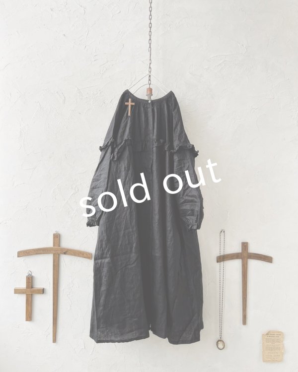 画像3: ubasoku/ラウンドフリル2wayワンピース・ブラック (3)