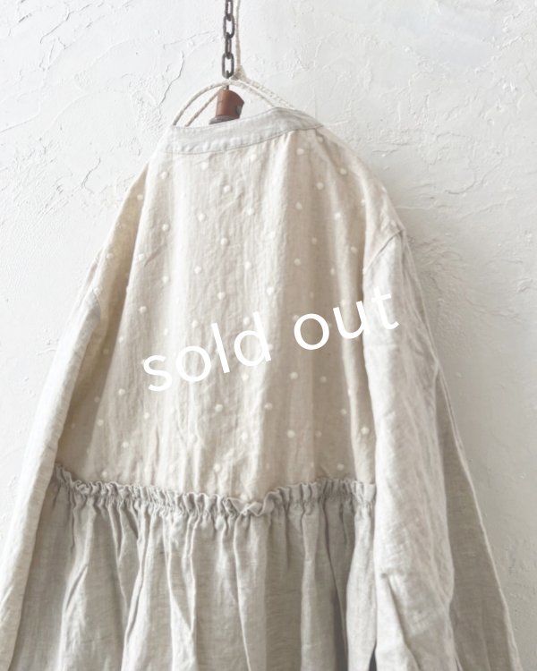 画像9: ubasoku/ドット刺繍ボリューム袖ワンピース・生成り (9)