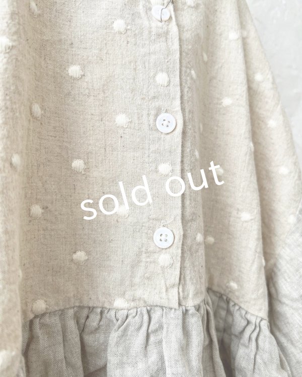 画像7: ubasoku/ドット刺繍ボリューム袖ワンピース・生成り (7)