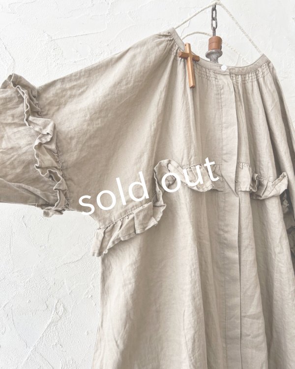 画像6: ubasoku/ラウンドフリル2wayワンピース・ベージュ (6)