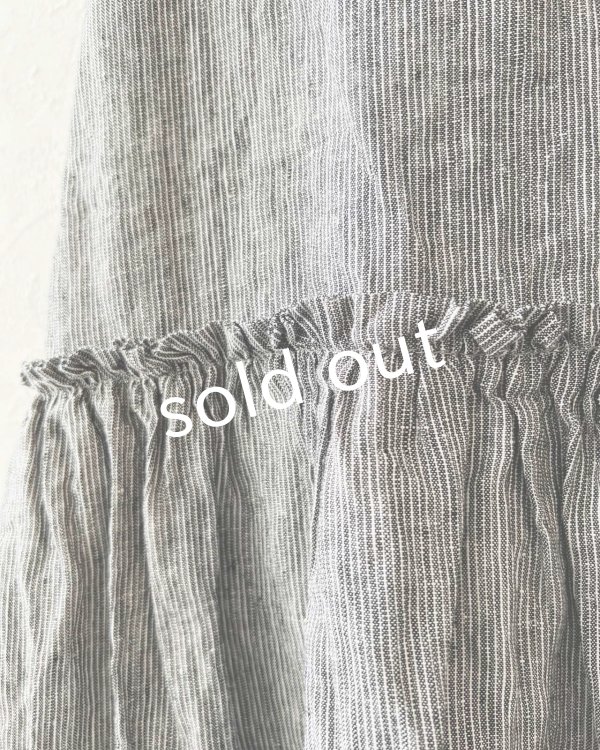 画像8: ubasoku/ボリューム袖ギャザーワンピース・ブラックストライプ (8)