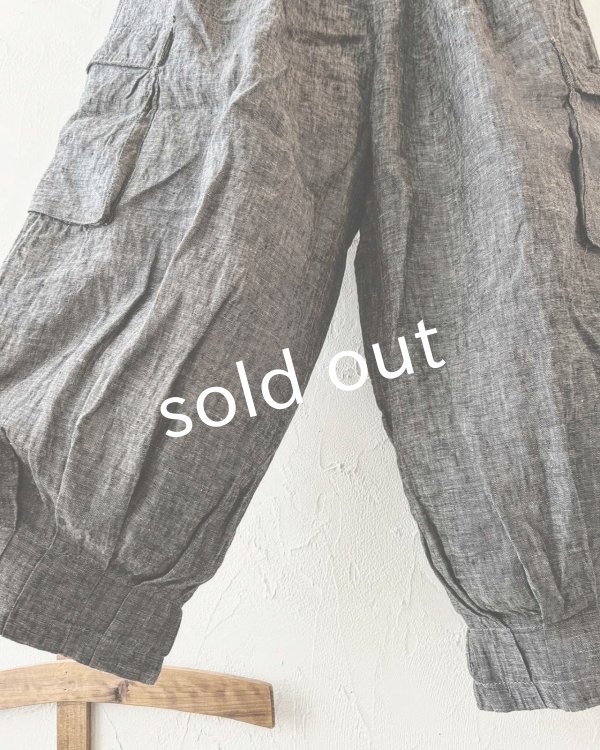 画像4: ubasoku/ポケットカーゴパンツ・ブラックシャンブレー (4)