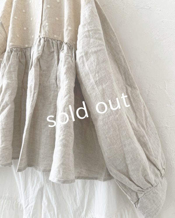 画像7: ubasoku/ドット刺繍ボリューム袖ブラウス・生成り (7)