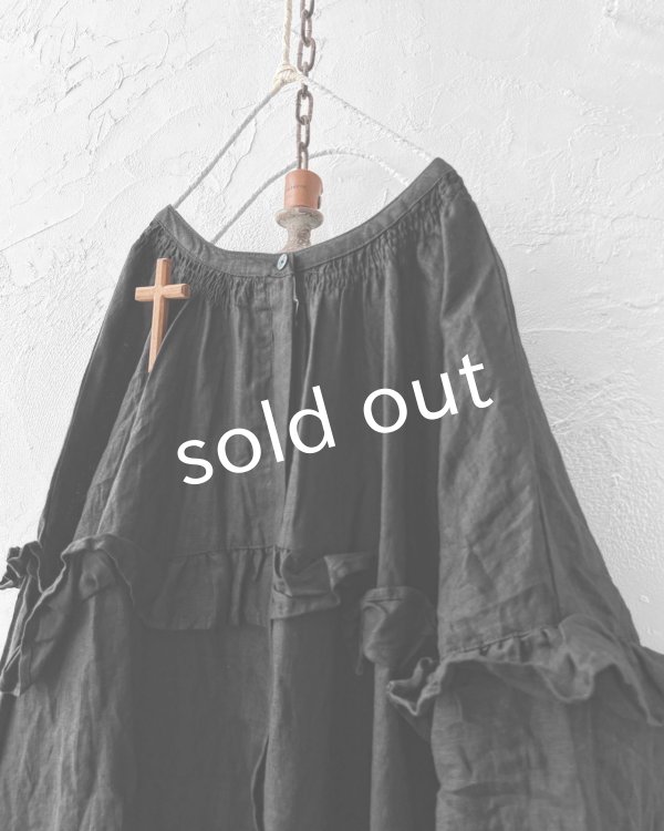 画像2: ubasoku/ラウンドフリル2wayワンピース・ブラック (2)