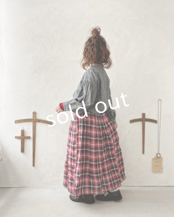 画像10: ubasoku/ギャザースカート・赤チェック (10)