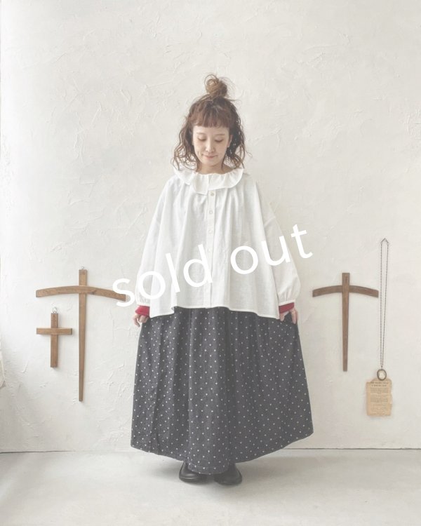 画像7: sloe／フリル襟のパフ袖ブラウス・生成り (7)