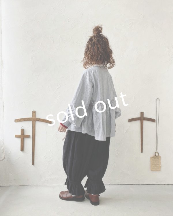 画像10: ubasoku/ボリューム袖ギャザーブラウス・ピンストライプ (10)