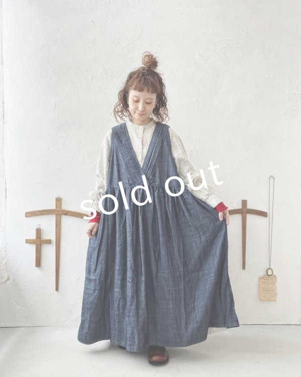 画像12: ubasoku/ピンタック2wayワンピース・インディゴ (12)