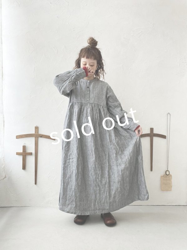 画像9: ubasoku/ボリューム袖ギャザーワンピース・ブラックストライプ (9)