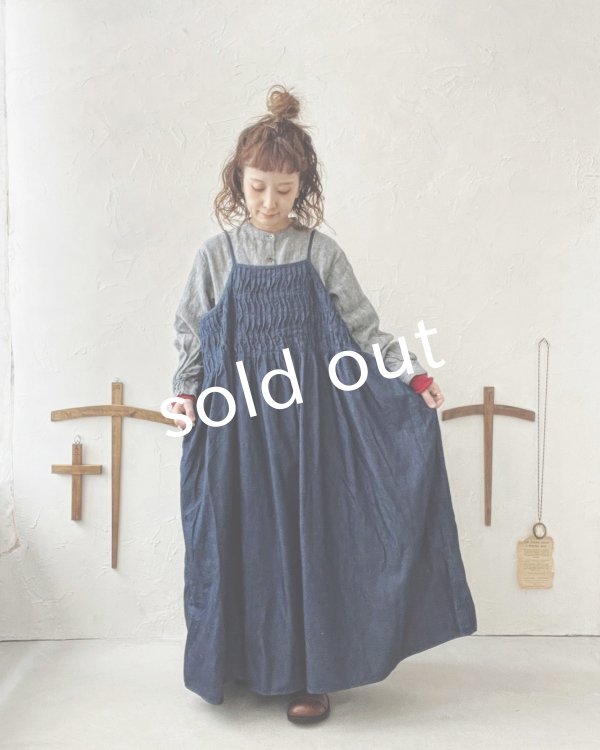 画像8: ubasoku/ピンタックキャミワンピース・インディゴ (8)