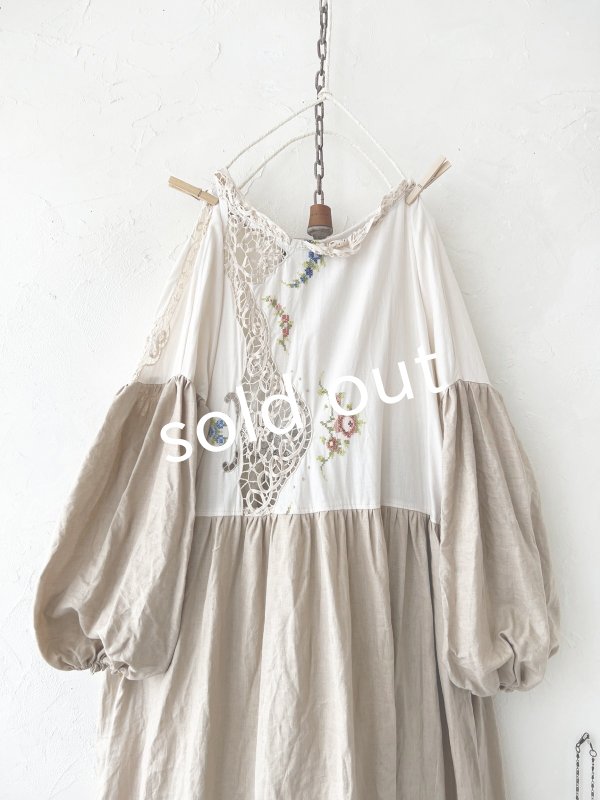 画像2: shizuka's／アンティークレースのワンピース (2)