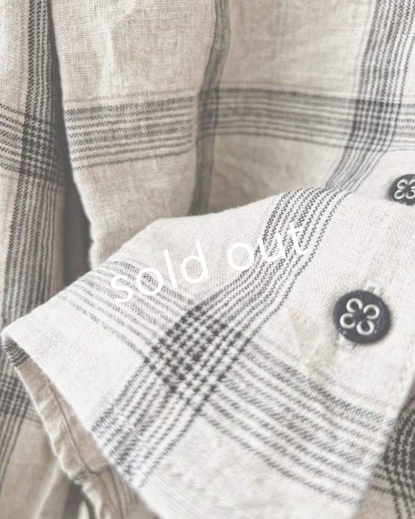 画像6: ubasoku/0507 パフ袖チェックブラウス・生成り (6)