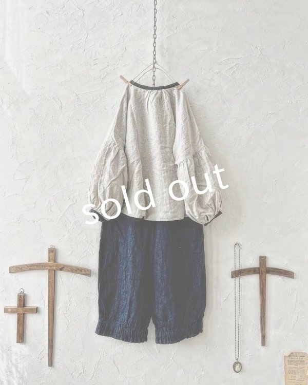 画像8: ubasoku/0530 バイカラーパフ袖ブラウス (8)