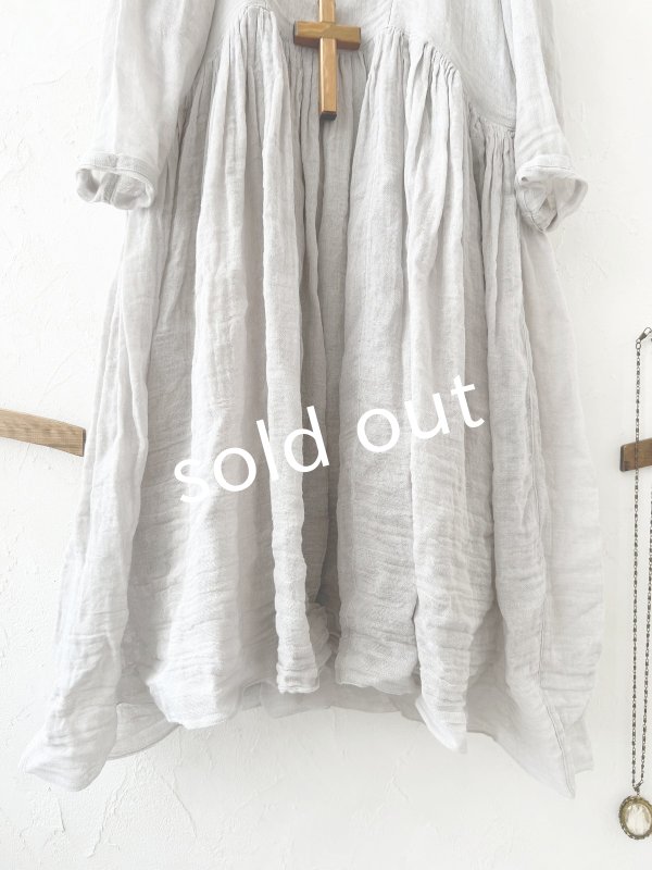 画像9: かやの日常着／ギャザードレス・つるばみ (9)