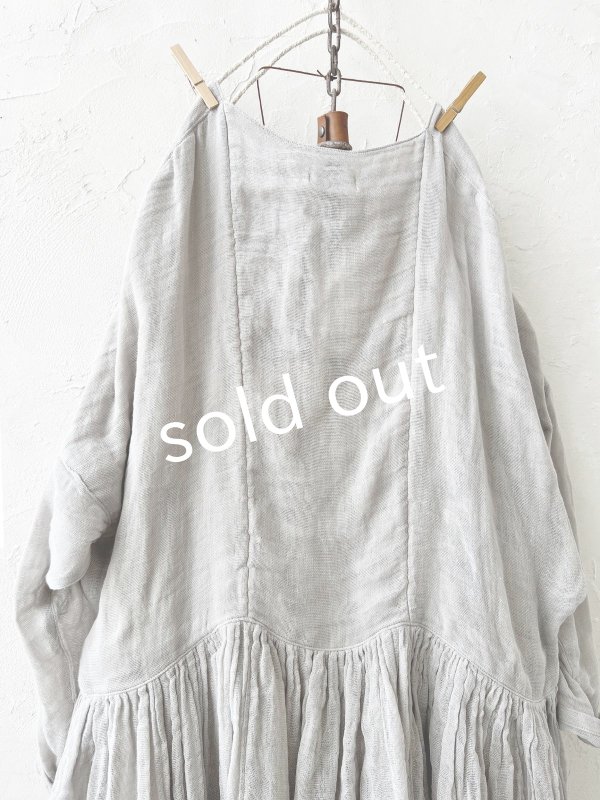 画像14: かやの日常着／ギャザードレス・つるばみ (14)