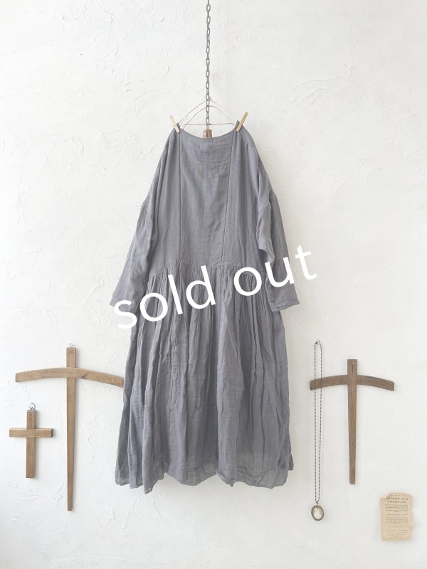 画像8: かやの日常着／ギャザードレス・つるばみ (8)