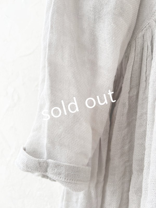 画像4: かやの日常着／ギャザードレス・ぎんねず (4)
