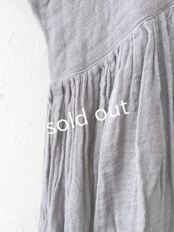 画像7: かやの日常着／ギャザードレス・つるばみ (7)