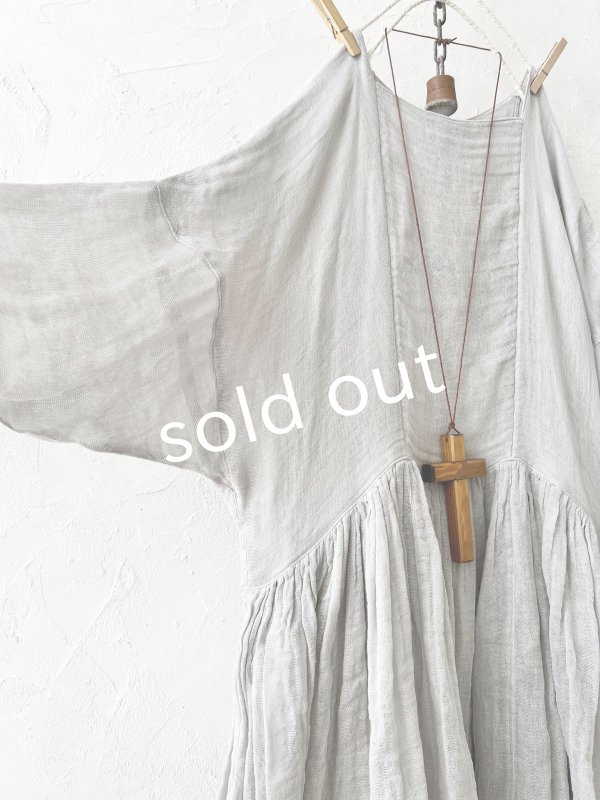 画像10: かやの日常着／ギャザードレス・つるばみ (10)