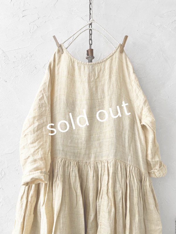 画像2: SO／２wayギャザーワンピース・イエローチェック (2)