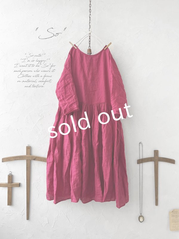 画像2: SO／２wayギャザーワンピース・ベリー (2)