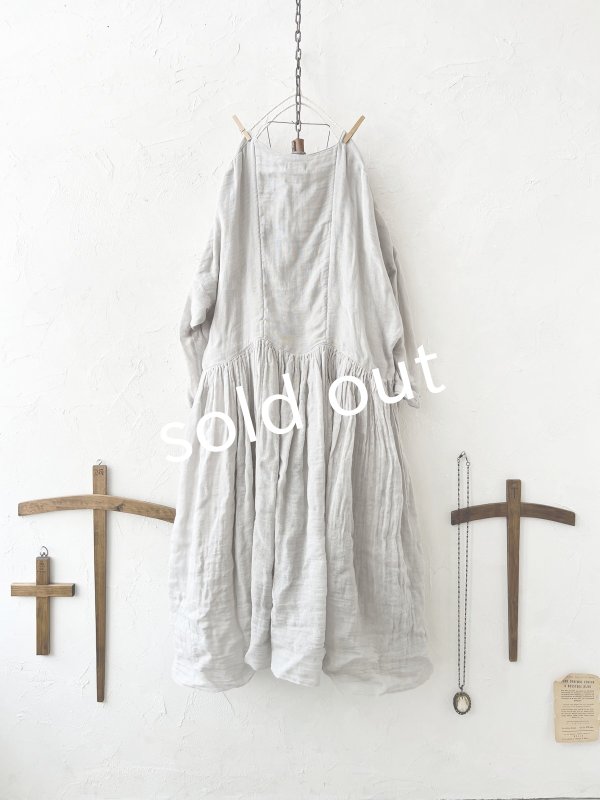 画像10: かやの日常着／ギャザードレス・ぎんねず (10)