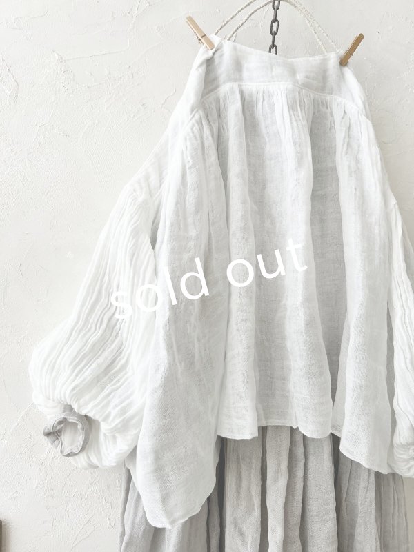 画像11: かやの日常着／バルーンブラウス・しろ (11)