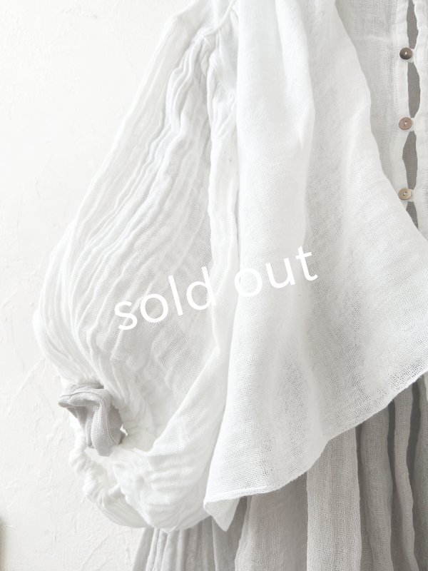 画像6: かやの日常着／バルーンブラウス・しろ (6)