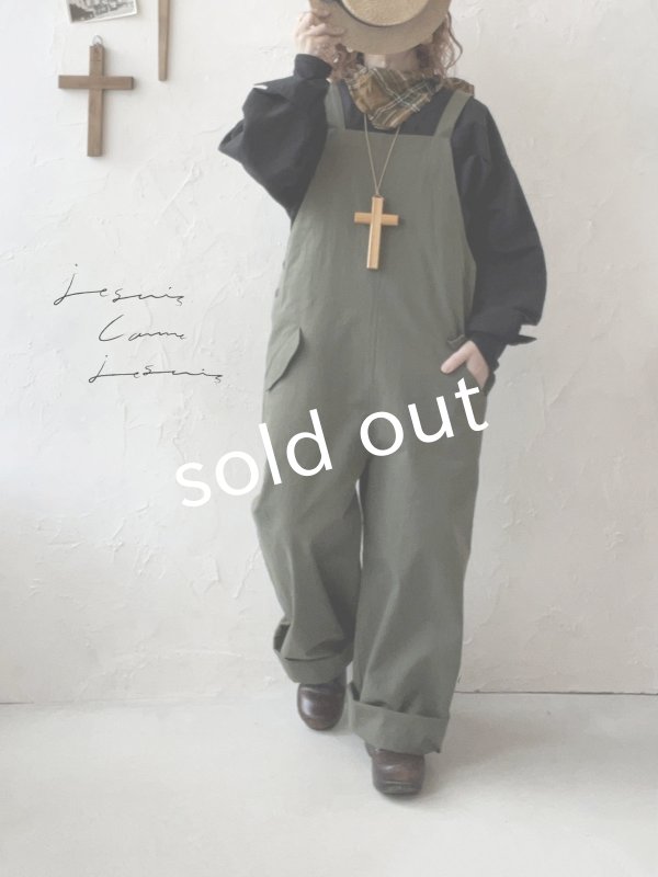 画像10: je suis comme je suis/パイピングポケットサロペット・モス (10)