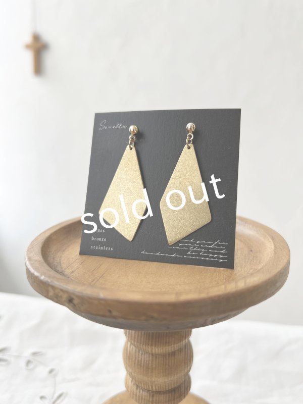 画像2: sorelle／真鍮のピアス・台形 (2)