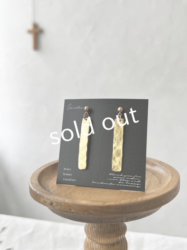 画像2: sorelle／真鍮のピアス・スクエア (2)
