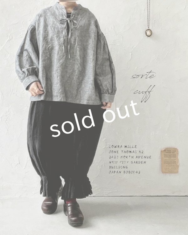 画像2: sorte cuff/レースアップリボンプルオーバー・ブラック (2)