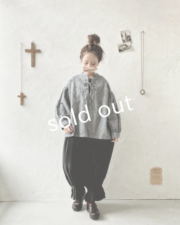 画像10: sorte cuff/レースアップリボンプルオーバー・ブラック (10)