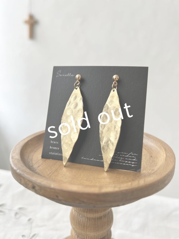 画像2: sorelle／真鍮のピアス・リーフ (2)