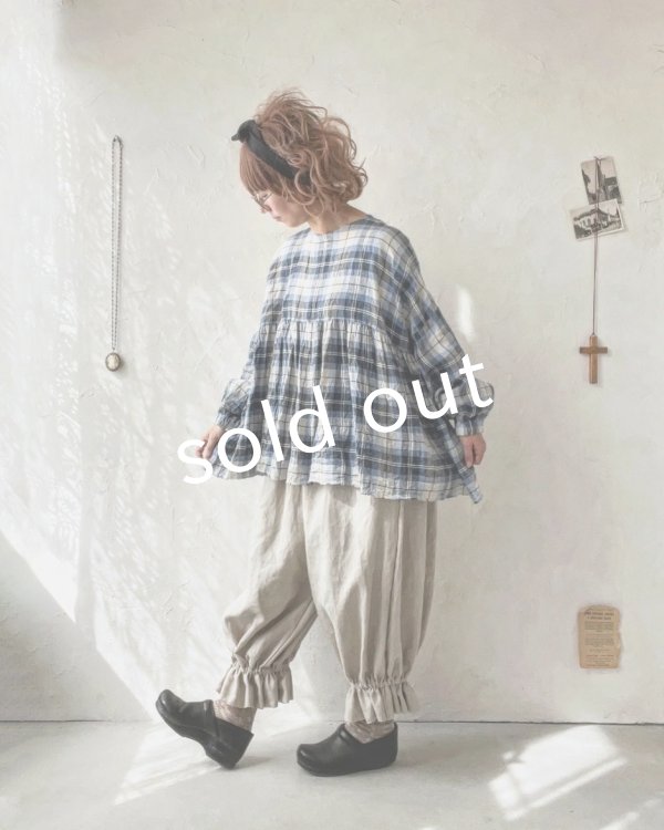画像8: MARCHE' DE SOEUR/ギャザープルオーバー・ブルーチェック (8)