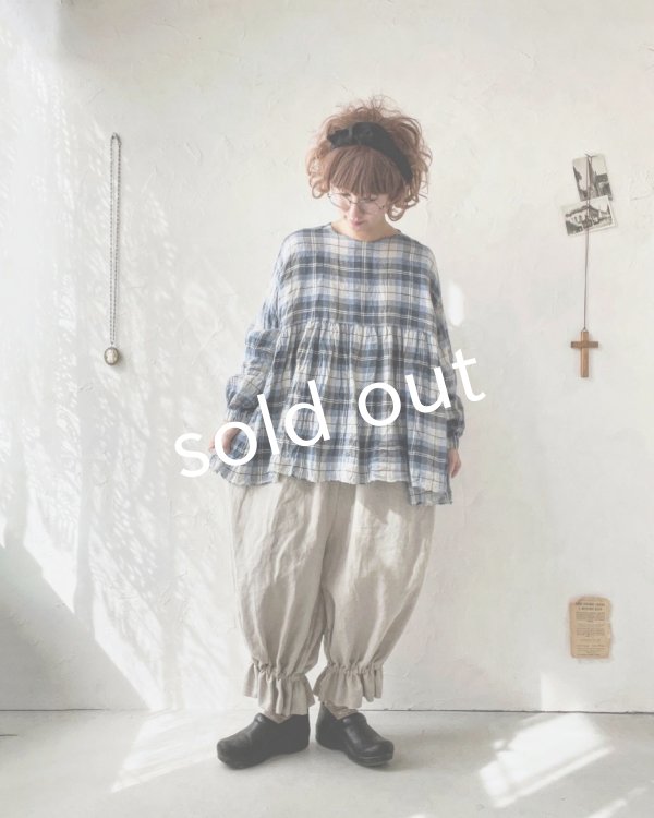 画像7: MARCHE' DE SOEUR/ギャザープルオーバー・ブルーチェック (7)